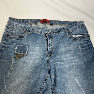 Z. Cavaricci Denim Jeans Distressed Embellished Relaxed Fit Plus Size 24W‎